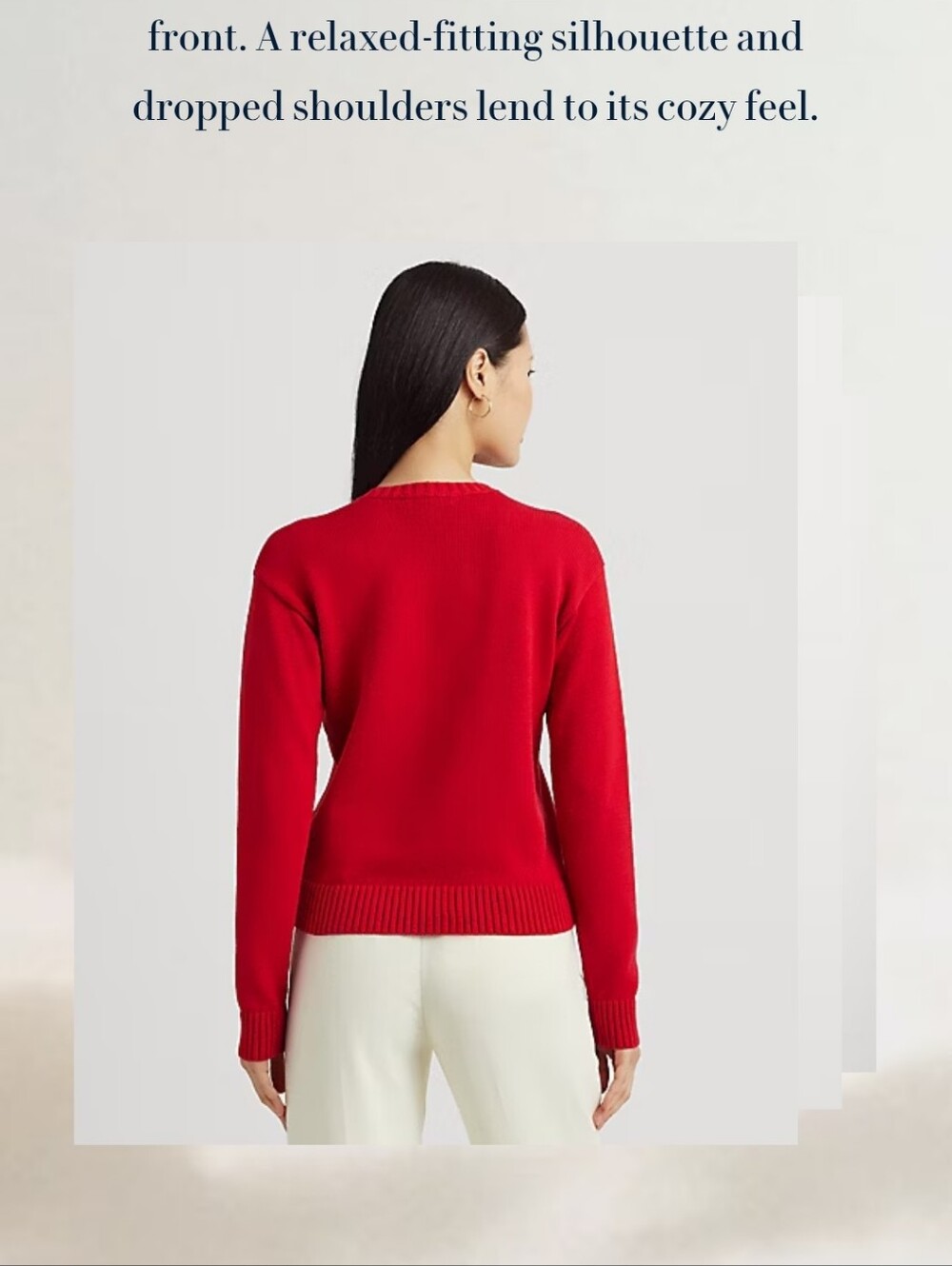 Authentic Lauren Ralph Lauren Crewneck Logo Pull On Sweater Size Large - Picture 7 of 13
